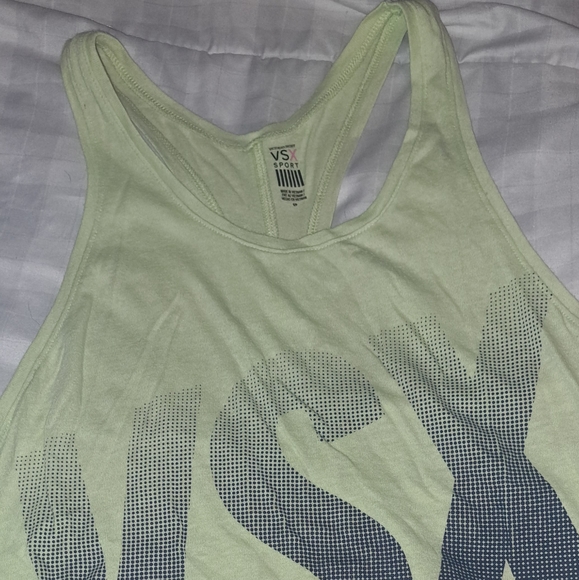 Victoria sport tank. Light lime green woth navy letters size small - Picture 3 of 3